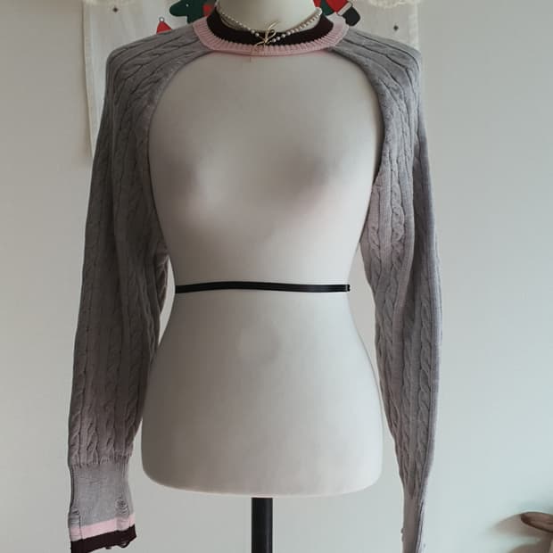 [빈티지] 회색 볼레로 니트재질