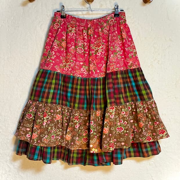 빈티지 하구미 코듀로이 패치 스커트