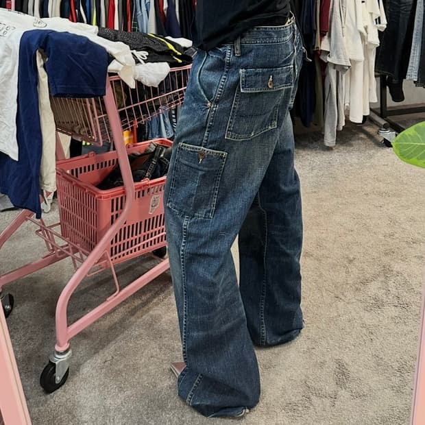 올드갭 빈티지 워싱 데님 카펜터 팬츠(33)