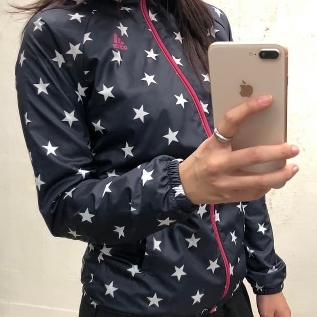아이다스 스타 패턴 바람막이
