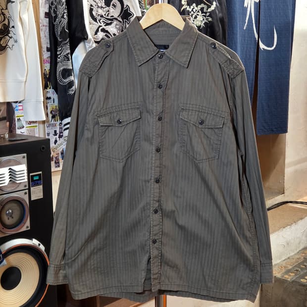 JPN 에어워크 스트라이프 밀리터리 셔츠