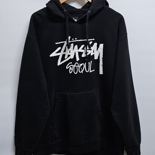 스투시 서울 후드티 블랙 L