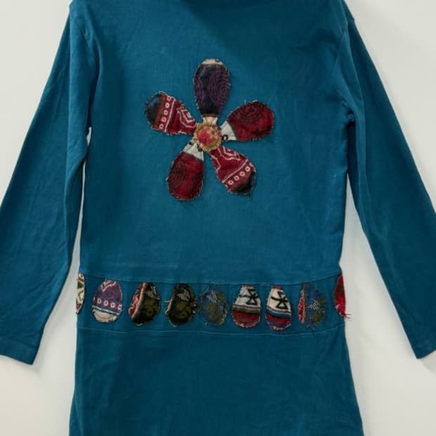 히피 에스닉 블루 롱슬리브