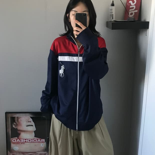 폴로 랄프로렌 포니 로고 배색 집업