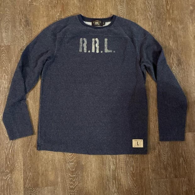 RRL 더블알엘 인디고 코튼 풋볼 스웻셔츠