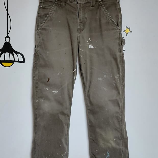 (32) Carhartt 빈티지 페인트 스패터 덕 캔버스 페인터 팬츠