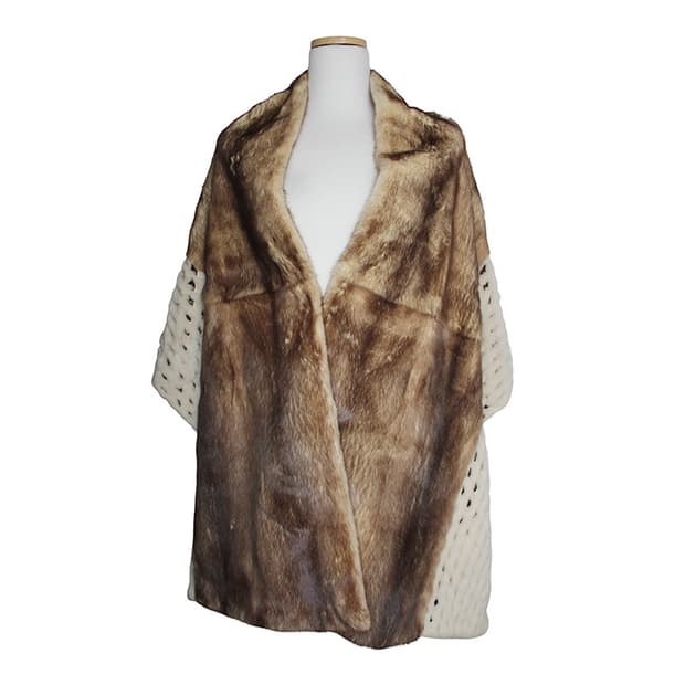 워터빌 투톤 밍크 퍼 숄 머플러