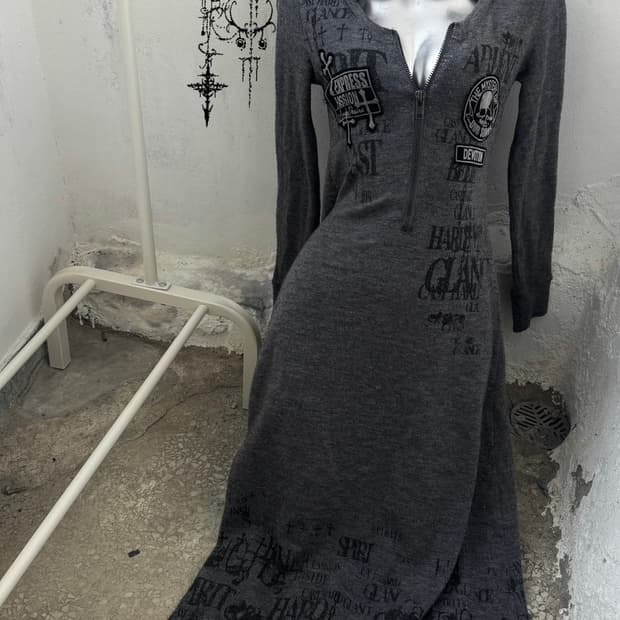 ghost of harlem 펑크 고스 롱 후드 원피스 