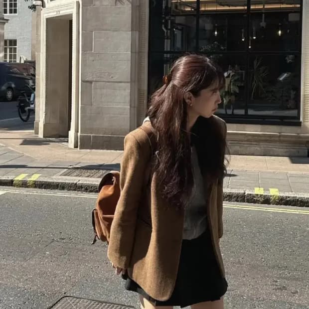 아카이브제이투유 헤링본 울자켓 