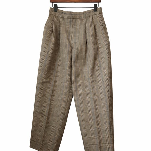 니코앤드 체크 투턱 와이드 슬랙스 팬츠