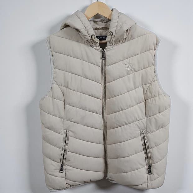 여성XL POLO 폴로 랄프로렌 경량 패딩조끼 베이지