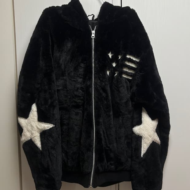 성조기 후드 퍼 자켓 집업