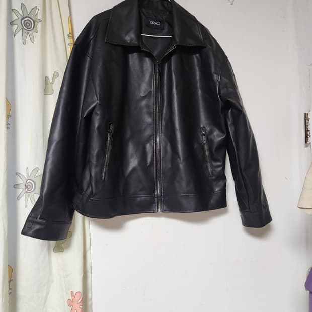 oddoz 남성 블랙 레더 자켓 L