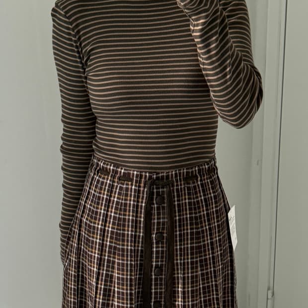 일본빈티지 스트라이프 롤넥 롱슬리브