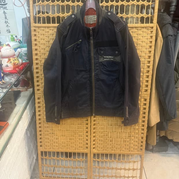 100 정품 아비렉스 스텐실 레터링 하이넥 블루종 팝니다