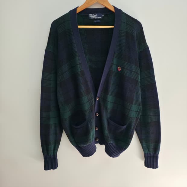 [XL] 폴로 랄프로렌 체크 가디건