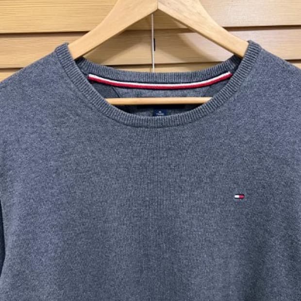 타미힐피거 남성 그레이라운드니트 XL