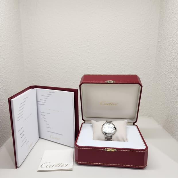 까르띠에 W6920084 발롱블루 스틸 쿼츠 33mm 3653