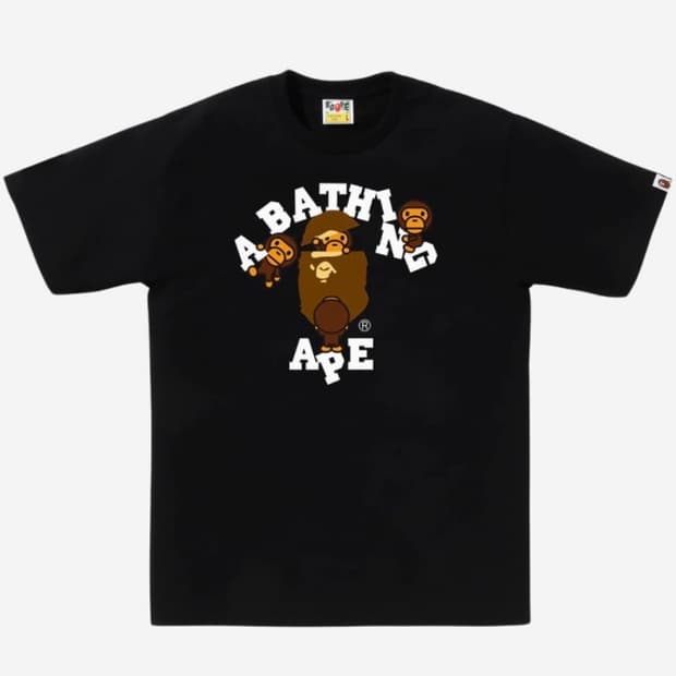 Bape 베이비마일로 칼리지 크리스탈 티셔츠 S