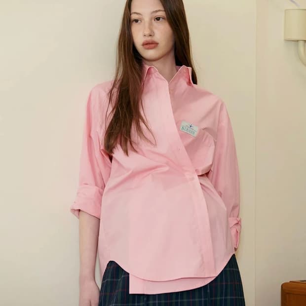시눈 클래식 코튼셔츠 핑크 