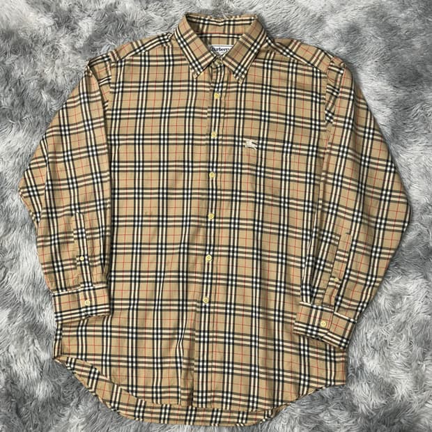 버버리 90s 빈티지 체크셔츠 L