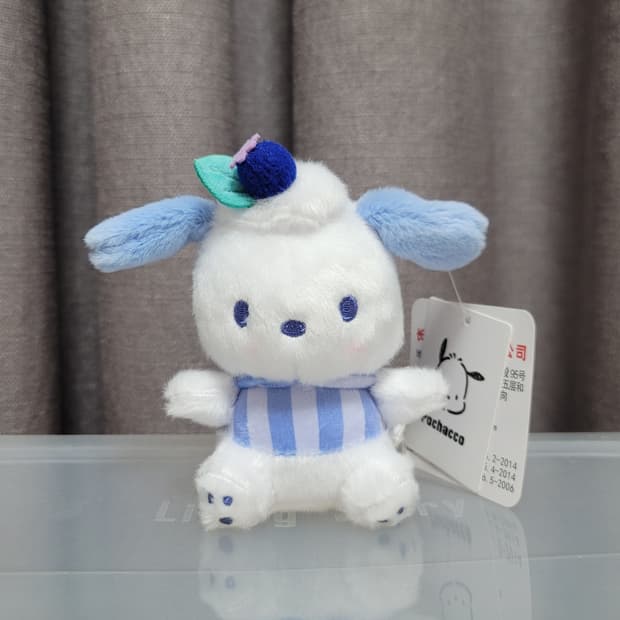 산리오 포차코 블루베리 인형 키링 새 상품 가방고리 마스코트 봉제인형