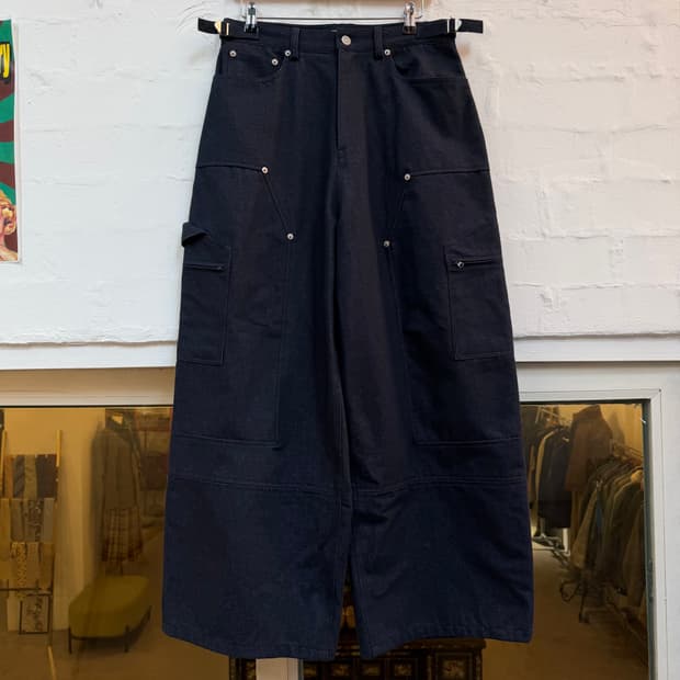 Haleine 알렌느 벨티드 카펜터 카고 데님 팬츠 네이비1