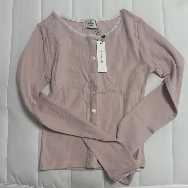 벨리아르X워니하우스 블룸 가디건 뮤트핑크