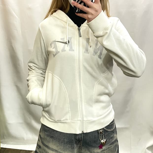 나이키 화이트 후드집업