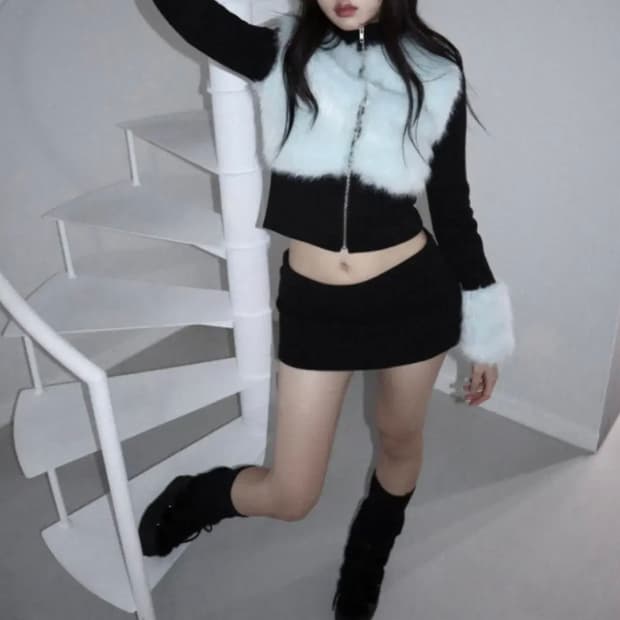 클라따 메이드cladda rounding fur zipup 라운딩 퍼집업