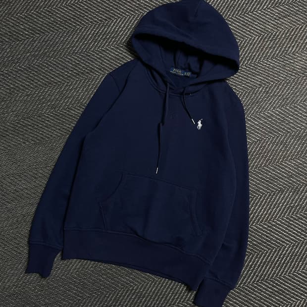 폴로 랄프로렌 우먼스 화이트 포니 후드 티셔츠 네이비y 5109