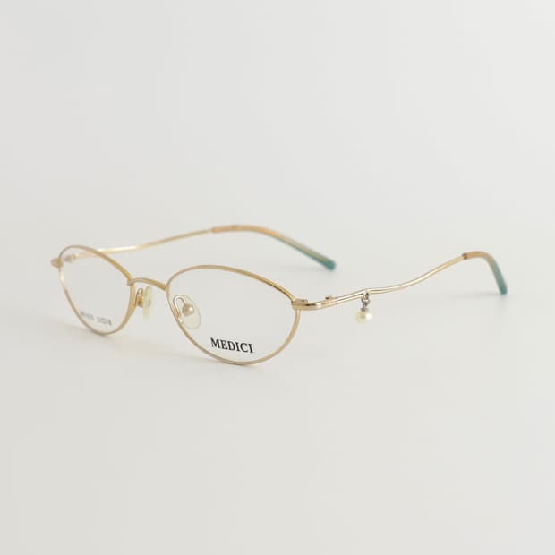올드올즈 데드스탁 빈티지 MEDICI 켓츠 오벌 진주 템플 메탈 안경