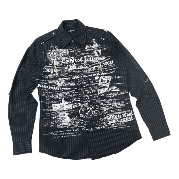 BATSU STUDIO 바츠 스튜디오 빈티지 펑크 스트라이프 본디지 셔츠