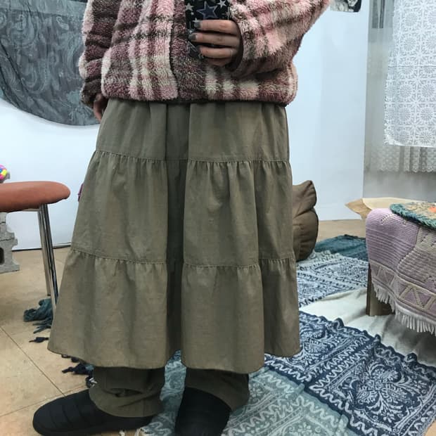 빈티지 밴딩 캉캉 스커트 