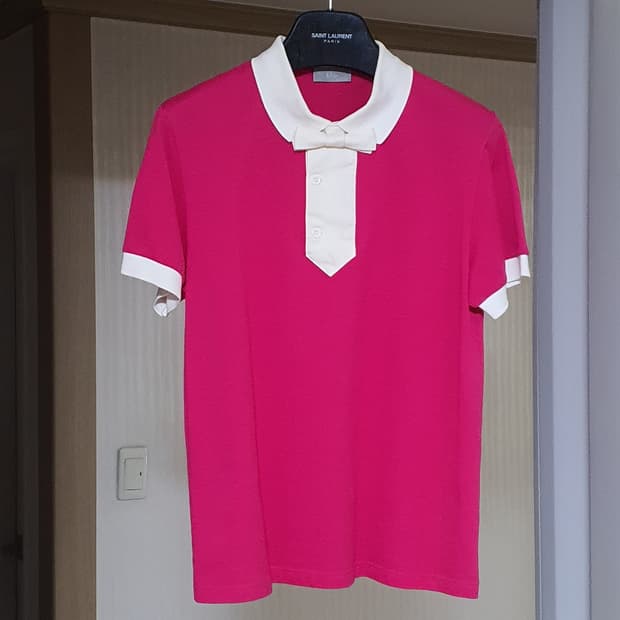 디올옴므 06ss 보타이 피케 티셔츠 XS 디올 카라티 폴로티