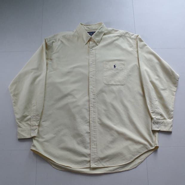 [XL] 90s 폴로 오리지널 빅셔츠 옥스퍼드 옐로우