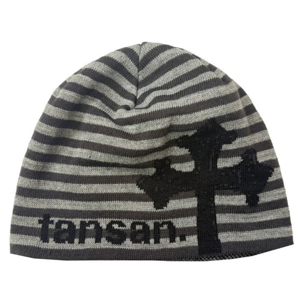 탄산마그네슘 자카드 크로스 비니 (스트라이프 블랙)