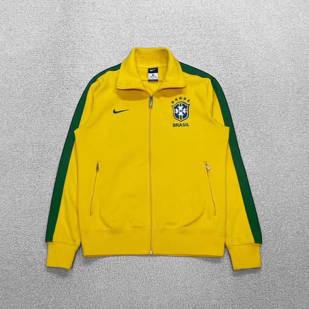 나이키 브라질 트랙탑 져지 옐로우 그린