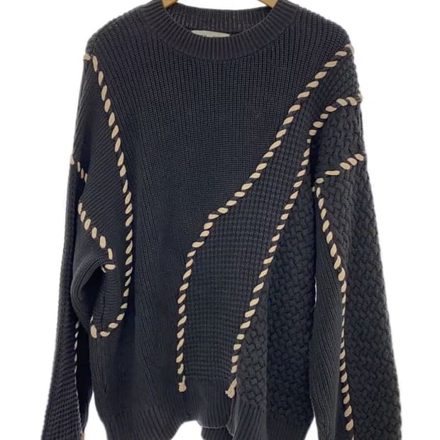 자라 x 메종 스페셜 콘트라스트 스티치 스웨터 다크 그레이