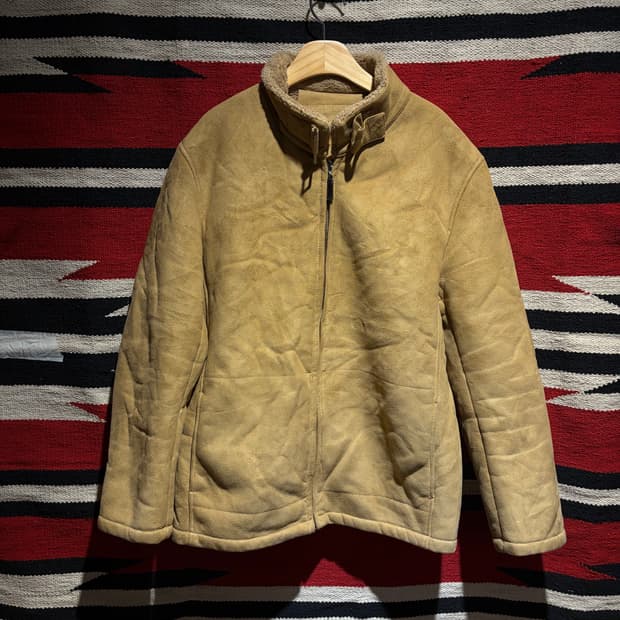 Beige fleece suede blouson /스웨이드 후리스 블루종