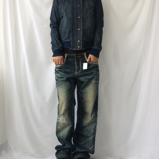 Line detail high neck denim bomber jacke
