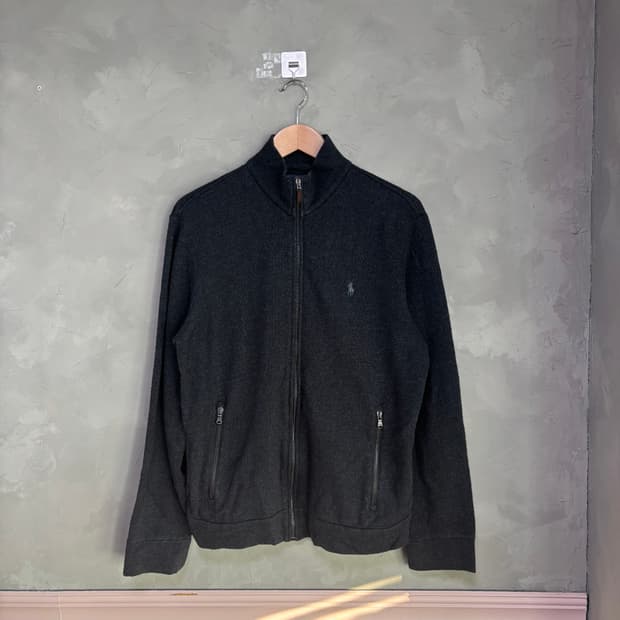 폴로 랄프로렌 니트 집업 차콜 블랙