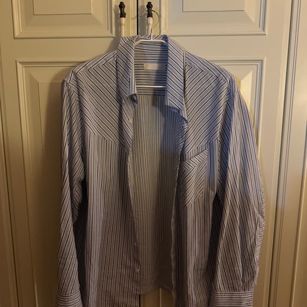 아이엘 Lue 체크 셔츠 블루