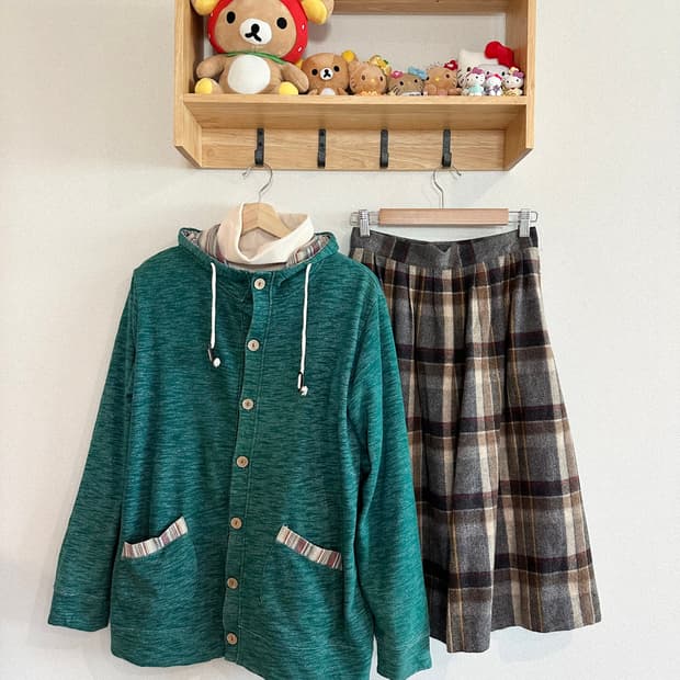 jpn 하구미 스즈코 모리걸 히피 키치 아오이유우 레이어드 코디세트