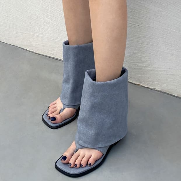 기호 (khiho) 2-WAY SLOUCHY FLIP-FLOP denim