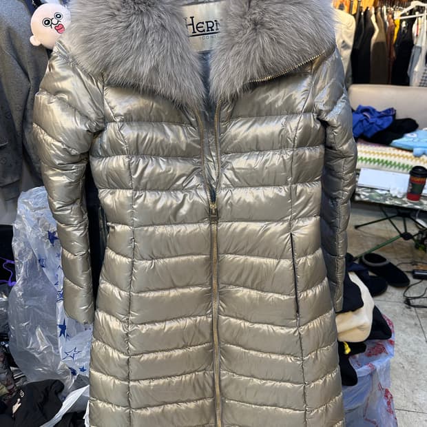 에르노 ICONICO 폭스퍼 패딩 실버