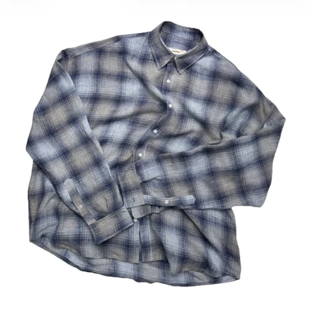 논노드 플렉서블 스트링 체크 셔츠 1사이즈
