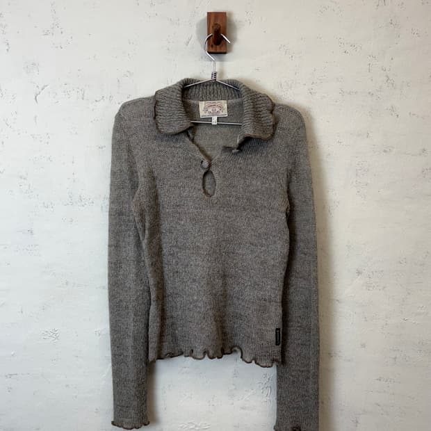 아르마니진 90s 빈티지 울 카라 니트