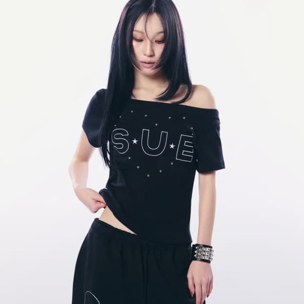 셋업이엑스이 sud wide neck 반팔