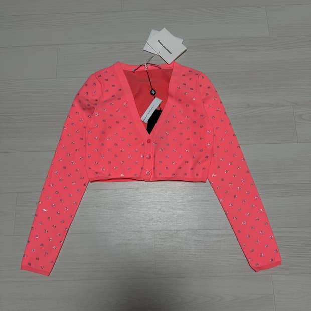 알렉산더 왕 크리스탈 로고 크롭 가디건